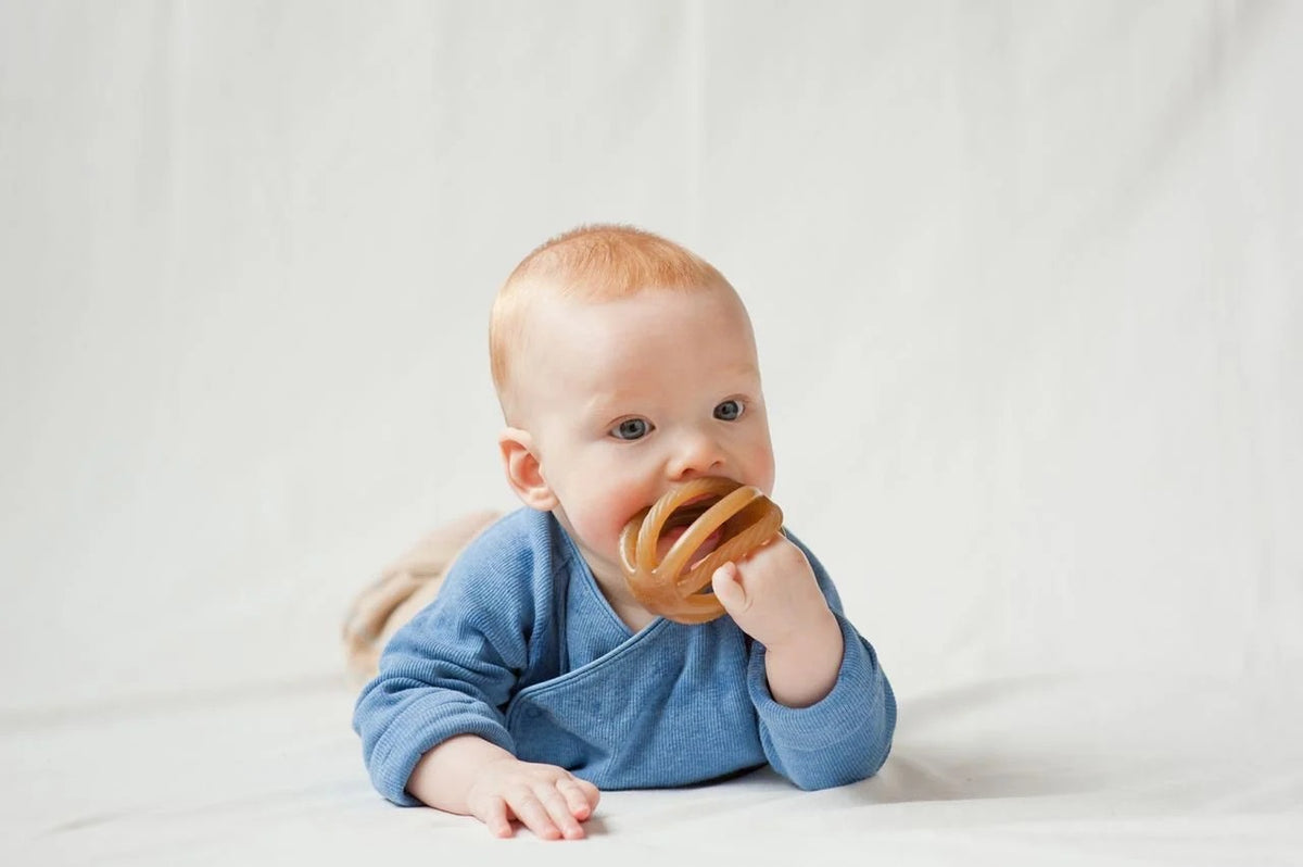 Calmies Natural Teething Toy for Babies and Infants | BPA Free | All-Natural Rubber