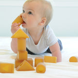 RubbeeBlocks in action, a sustainable rubber toy for infants